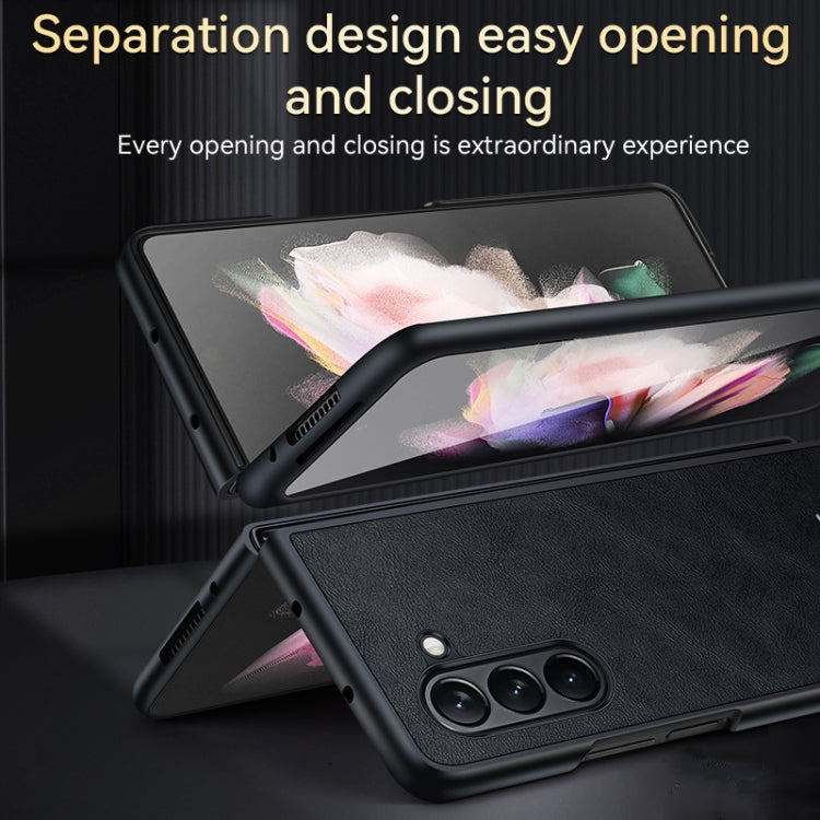 For Samsung Galaxy Z Fold5 SULADA Shockproof TPU + Handmade Leather Phone Case(Black) - Galaxy Z Fold5 Cases by SULADA | Online Shopping UK | buy2fix