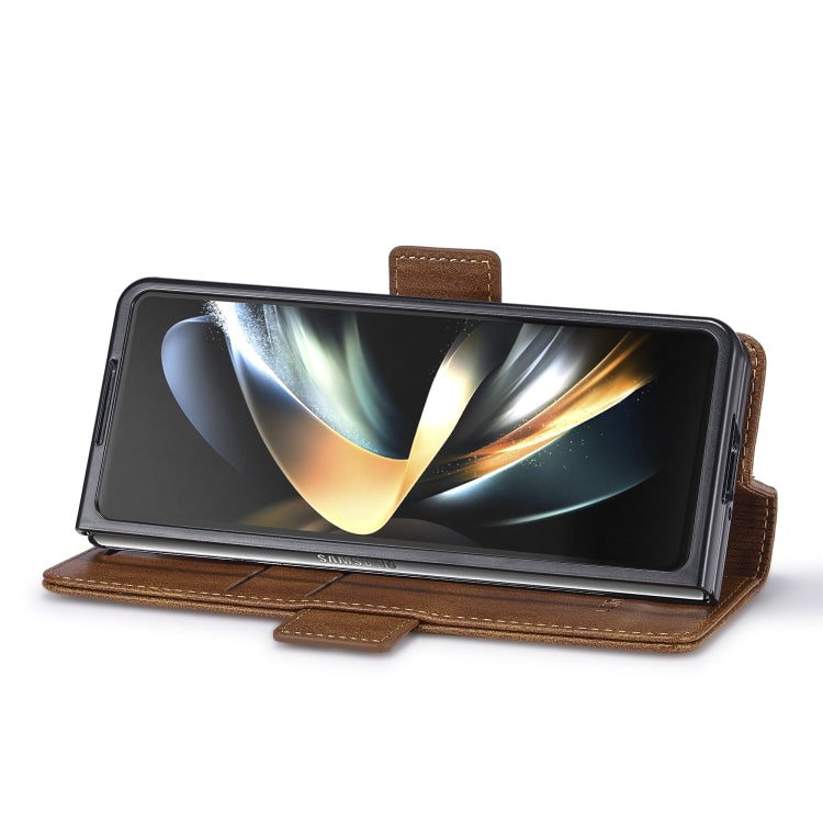 For Samsung Galaxy Z Fold5 LC.IMEEKE RFID Anti-theft Leather Phone Case(Brown) - Galaxy Z Fold5 Cases by LC.IMEEKE | Online Shopping UK | buy2fix