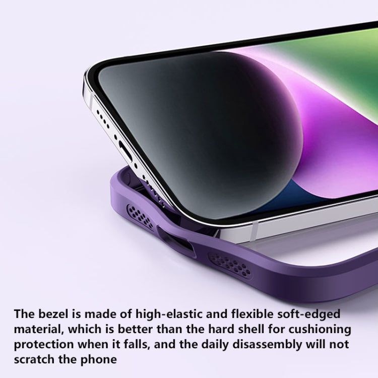 For iPhone 15 Pro Max Skin Feel MagSafe Shockproof Phone Case with Holder(Purple) - iPhone 15 Pro Max Cases by buy2fix | Online Shopping UK | buy2fix