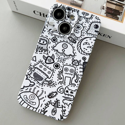 For iPhone 15 Painted Pattern Precise Hole PC Phone Case(Block Monster) - iPhone 15 Cases by buy2fix | Online Shopping UK | buy2fix