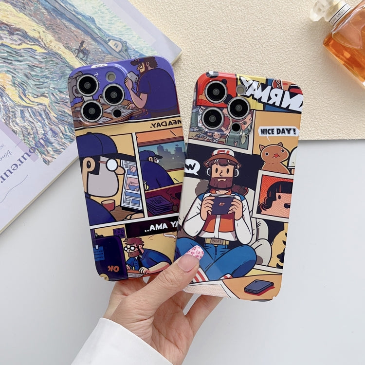 For iPhone 15 Plus Painted Pattern Precise Hole PC Phone Case(Block Monster) - iPhone 15 Plus Cases by buy2fix | Online Shopping UK | buy2fix