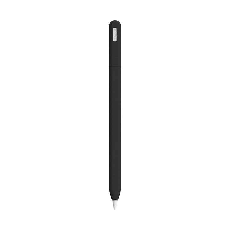 For Apple Pencil 2 LOVE MEI Frosted Leather Texture Silicone Protective Pen Case(Black) - Pencil Accessories by LOVE MEI | Online Shopping UK | buy2fix