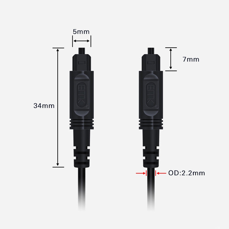 1.5m EMK OD2.2mm Digital Audio Optical Fiber Cable Plastic Speaker Balance Cable(White) - Audio Optical Cables by EMK | Online Shopping UK | buy2fix