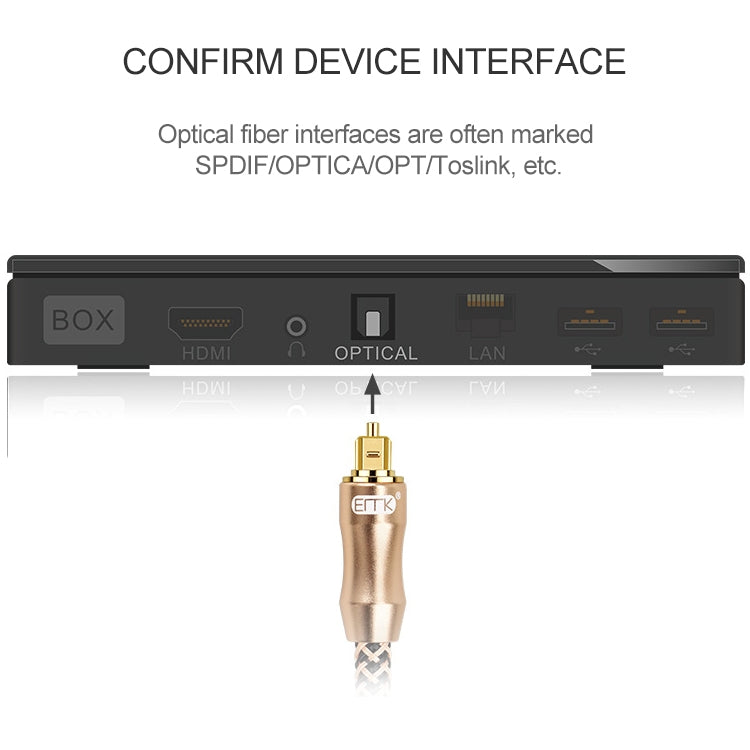 10m EMK OD6.0mm Gold-plated TV Digital Audio Optical Fiber Connecting Cable - Audio Optical Cables by EMK | Online Shopping UK | buy2fix