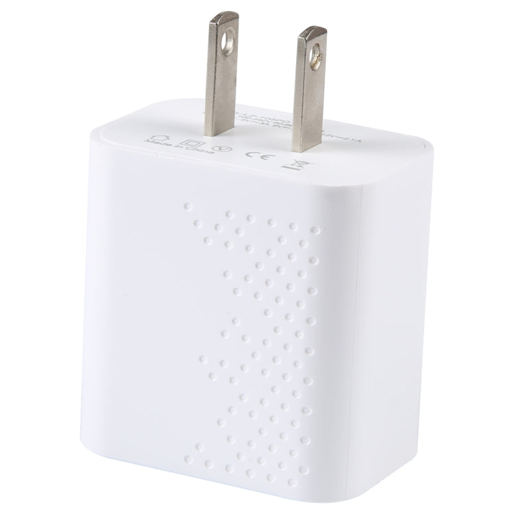 LZ-105PD 25W USB-C / Type-C Ports Dot Pattern Travel Charger, US Plug(White) - USB Charger by buy2fix | Online Shopping UK | buy2fix