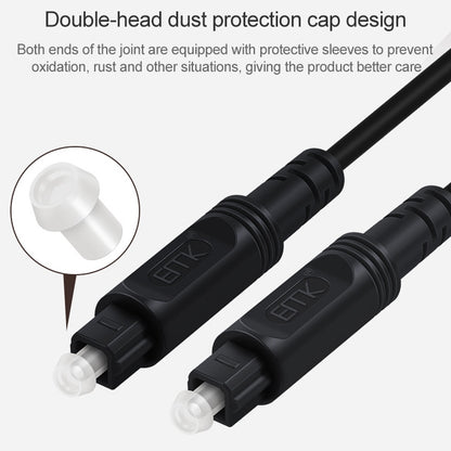 1.5m EMK OD4.0mm Square Port to Square Port Digital Audio Speaker Optical Fiber Connecting Cable(Black) - Audio Optical Cables by EMK | Online Shopping UK | buy2fix