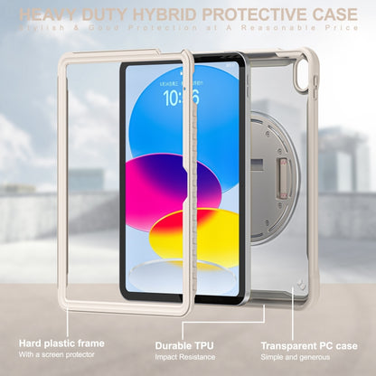For iPad 10th Gen 10.9 2022 Heavy Duty Hybrid Tablet Case with Handle & Strap(Khaki) - iPad 10th Gen 10.9 Cases by buy2fix | Online Shopping UK | buy2fix