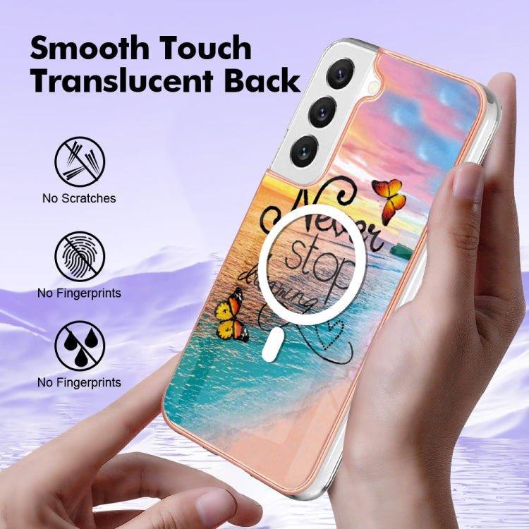 For Samsung Galaxy S23+ 5G Marble Pattern Dual-side IMD Magsafe TPU Phone Case(Dream Butterfly) - Galaxy S23+ 5G Cases by buy2fix | Online Shopping UK | buy2fix