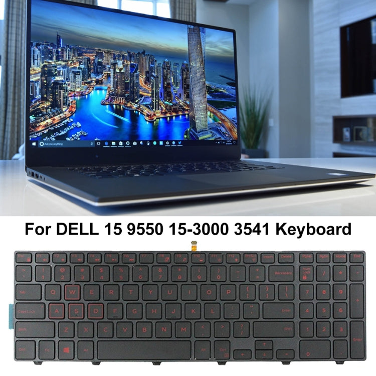 Backlight Laptop Keyboard For Dell 15-9550 / 15-3000 / 15-5542(Red Word) - Dell Spare Parts by buy2fix | Online Shopping UK | buy2fix