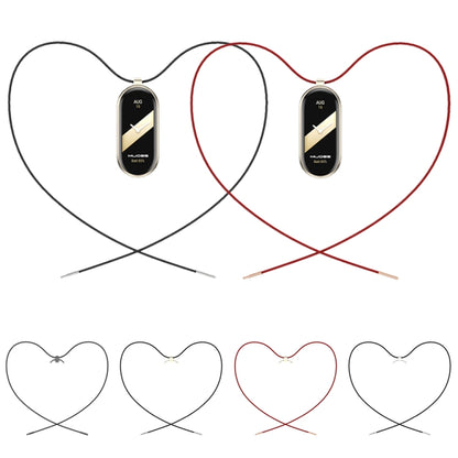 For Xiaomi Mi Band 8 / 9 / 9 NFC Mijobs Stainless Steel Buckle Wax Rope Necklace(Black+Light Gold) - Watch Bands by MIJOBS | Online Shopping UK | buy2fix