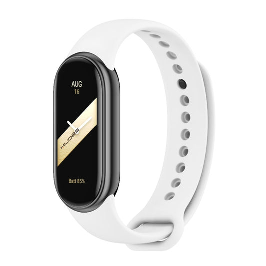 For Xiaomi Mi Band 8 / 9 Mijobs Solid Color Silicone Watch Band(White) - Watch Bands by MIJOBS | Online Shopping UK | buy2fix