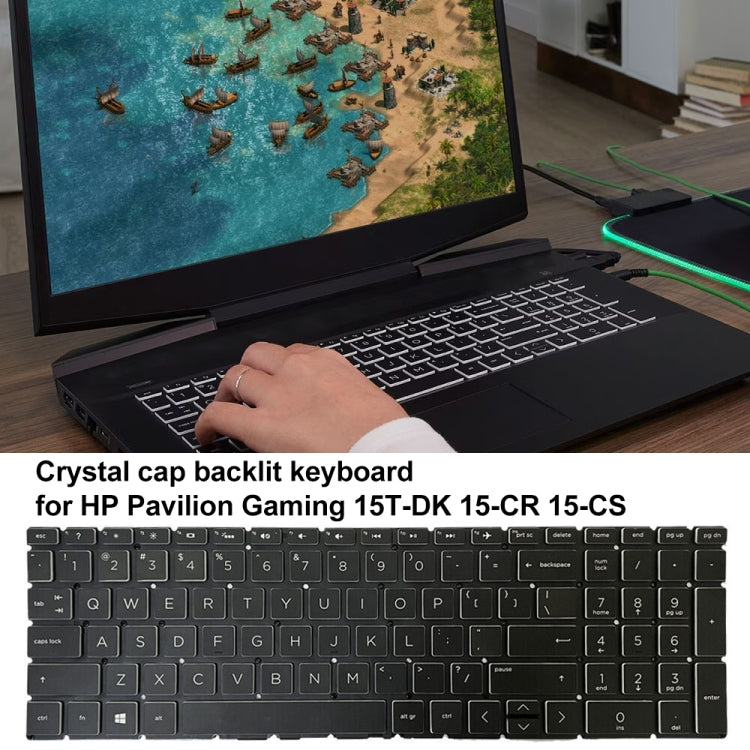 For HP Pavilion Gaming 15-DK Crystal Cap US Version Laptop Backlight Keyboard - HP Spare Parts by buy2fix | Online Shopping UK | buy2fix