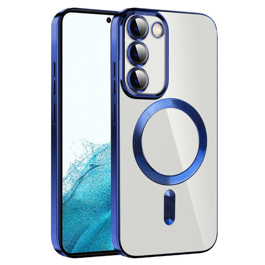 For Samsung Galaxy S22 5G CD Texture Plating TPU MagSafe Phone Case with Lens Film(Royal Blue) - Galaxy S22 5G Cases by buy2fix | Online Shopping UK | buy2fix