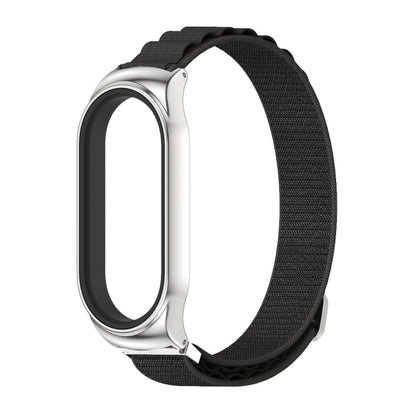 For Xiaomi Mi Band 8 Mijobs CS Case Nylon Breathable Watch Band(Black Silver) - Watch Bands by MIJOBS | Online Shopping UK | buy2fix