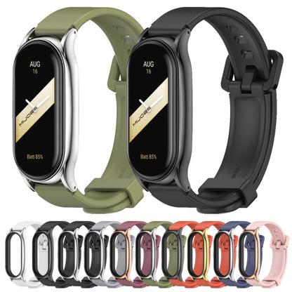 For Xiaomi Mi Band 8 Mijobs Plus Case Silicone Watch Band(Wine Red Rose Gold) - Watch Bands by MIJOBS | Online Shopping UK | buy2fix