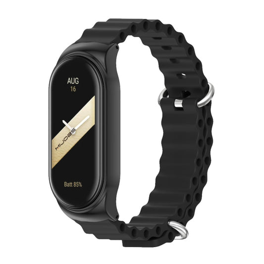 For Xiaomi Mi Band 8 Mijobs CS Case Marine Silicone Breathable Watch Band(Black) - Watch Bands by MIJOBS | Online Shopping UK | buy2fix