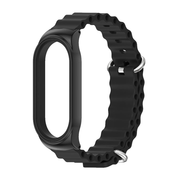 For Xiaomi Mi Band 8 Mijobs CS Case Marine Silicone Breathable Watch Band(Black) - Watch Bands by MIJOBS | Online Shopping UK | buy2fix