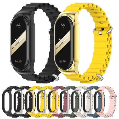 For Xiaomi Mi Band 8 Mijobs CS Case Marine Silicone Breathable Watch Band(Black) - Watch Bands by MIJOBS | Online Shopping UK | buy2fix