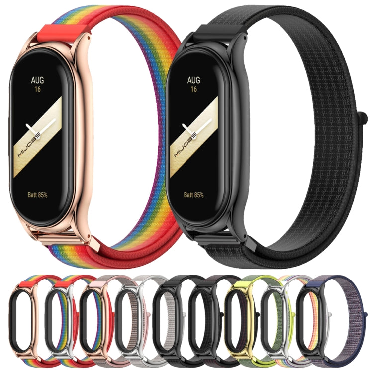 For Xiaomi Mi Band 8 Mijobs Plus Case Breathable Nylon Loop Watch Band(Black) - Watch Bands by MIJOBS | Online Shopping UK | buy2fix