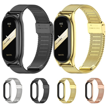 For Xiaomi Mi Band 8 Mijobs Plus Case Milan Buckle Metal Watch Band(Black) - Watch Bands by MIJOBS | Online Shopping UK | buy2fix