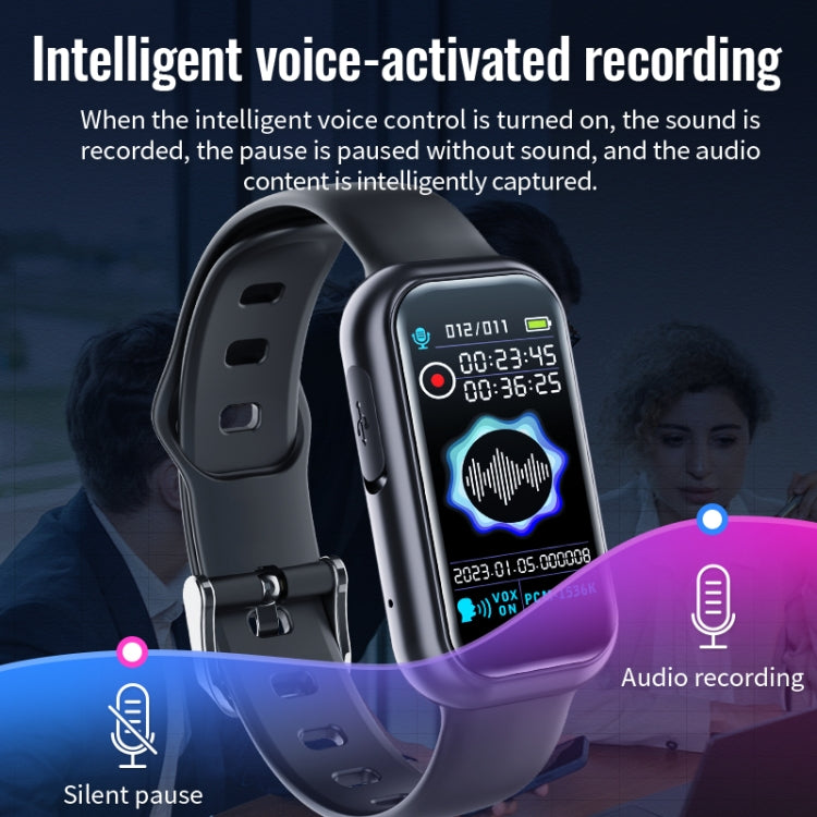 JNN S16 Smart HD Noise Reduction Bluetooth MP3 Voice Control Recording Bracelet, Memory:64GB - Smart Wristbands by JNN | Online Shopping UK | buy2fix