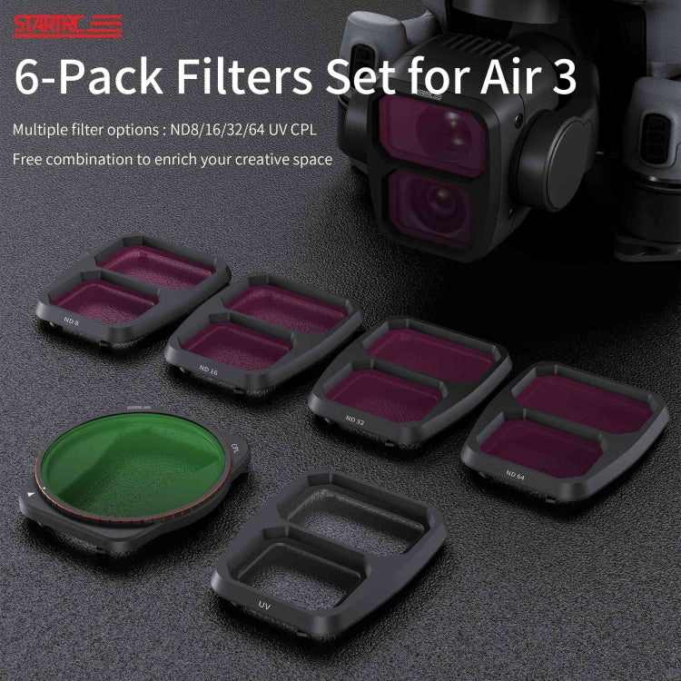 For DJI Air 3 STARTRC Drone Lens Filter, Lens:6 in 1 ND8/16/32/64 UV CPL - Mavic Lens Filter by STARTRC | Online Shopping UK | buy2fix