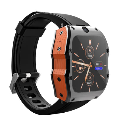 Model X 1.99 inch IP68 Waterproof Android 9.0 4G Dual Cameras Ceramics Smart Watch, Specification:2GB+16GB(Black Orange) - Android Watch by buy2fix | Online Shopping UK | buy2fix