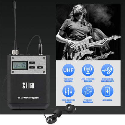 XTUGA  IEM1100 Professional Wireless In Ear Monitor System 4 BodyPacks(UK Plug) - Microphone by XTUGA | Online Shopping UK | buy2fix