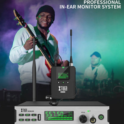 XTUGA SEM100 Professional Wireless In Ear Monitor System 1 BodyPacks(AU Plug) - Microphone by XTUGA | Online Shopping UK | buy2fix