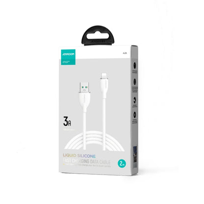 JOYROOM SA29-AL3 3A USB to 8 Pin Liquid Silicone Fast Charging Data Cable, Length: 2m(White) - Normal Style Cable by JOYROOM | Online Shopping UK | buy2fix