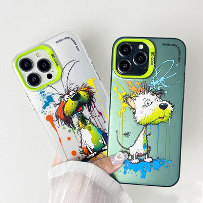 For iPhone 15 Pro Max Double Layer Color Silver Series Animal Oil Painting Phone Case(Zodiac Ox) - iPhone 15 Pro Max Cases by buy2fix | Online Shopping UK | buy2fix