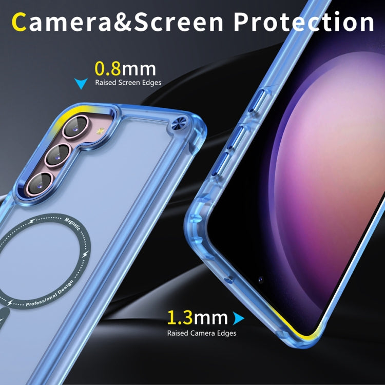 For Samsung Galaxy S23 5G Skin Feel TPU + PC MagSafe Magnetic Phone Case(Transparent Blue) - Galaxy S23 5G Cases by buy2fix | Online Shopping UK | buy2fix