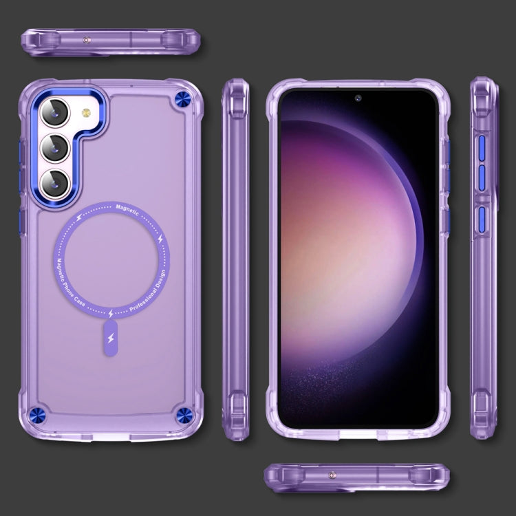 For Samsung Galaxy S22+ 5G Skin Feel TPU + PC MagSafe Magnetic Phone Case(Transparent Purple) - Galaxy S22+ 5G Cases by buy2fix | Online Shopping UK | buy2fix