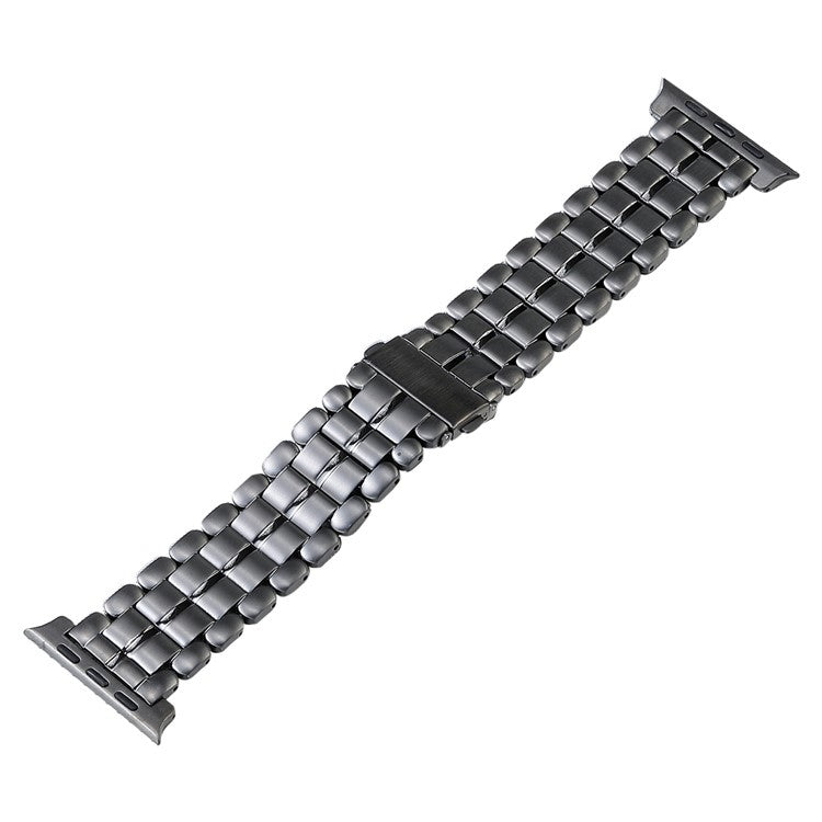 For Apple Watch Series 7 45mm Five Beads Titanium Steel Watch Band(Grey) - Watch Bands by buy2fix | Online Shopping UK | buy2fix