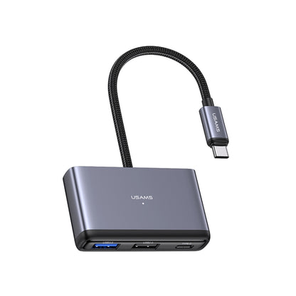 USAMS US-SJ627 4 in 1 Type-C Multifunctional Docking Station HUB - USB HUB by USAMS | Online Shopping UK | buy2fix