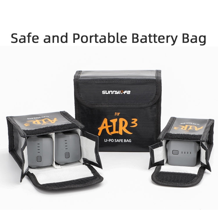 For DJI Air 3 Sunnylife Battery Explosion-proof Safe Bag Protective Li-Po Safe Bag For 2pcs Batteries - Backpacks & Bags by Sunnylife | Online Shopping UK | buy2fix