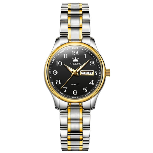 OLEVS 5567 Women Steel Strap Waterproof Quartz Watch(Black) - Metal Strap Watches by OLEVS | Online Shopping UK | buy2fix