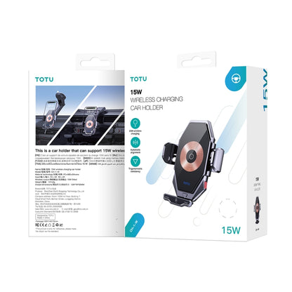 TOTU CH-1-W 15W Wireless Charging Car Holder, Suction Cup Version(Grey) - Wireless Charger Holders by TOTUDESIGN | Online Shopping UK | buy2fix