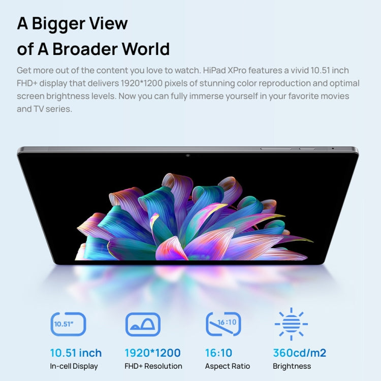 CHUWI HiPad XPro 4G LTE Tablet PC, 6GB+128GB, 10.51 inch, Android 12 Unisoc Tiger T616 Octa Core up to 2.0GHz - CHUWI by CHUWI | Online Shopping UK | buy2fix