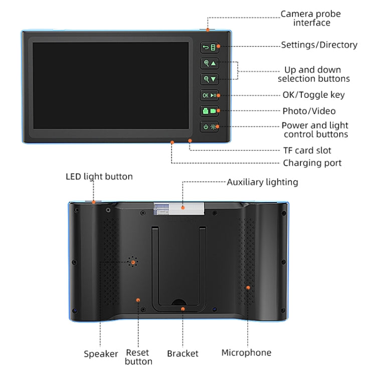 T23 5.5mm Single Lens 7 inch Screen Industrial Endoscope, Spec:10m Tube -  by buy2fix | Online Shopping UK | buy2fix