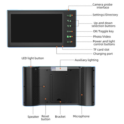 T23 5mm Dual Lenses 7 inch Screen Industrial Endoscope, Spec:3.5m Tube -  by buy2fix | Online Shopping UK | buy2fix