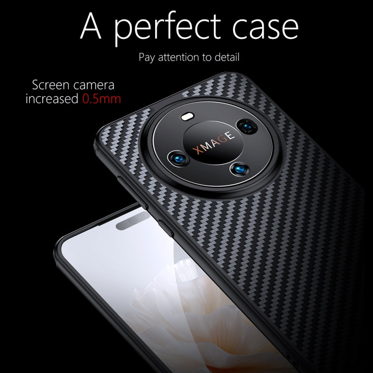 For Huawei Mate 60 Pro wlons Magsafe Carbon Fiber Kevlar TPU Phone Case(Black) - Huawei Cases by wlons | Online Shopping UK | buy2fix