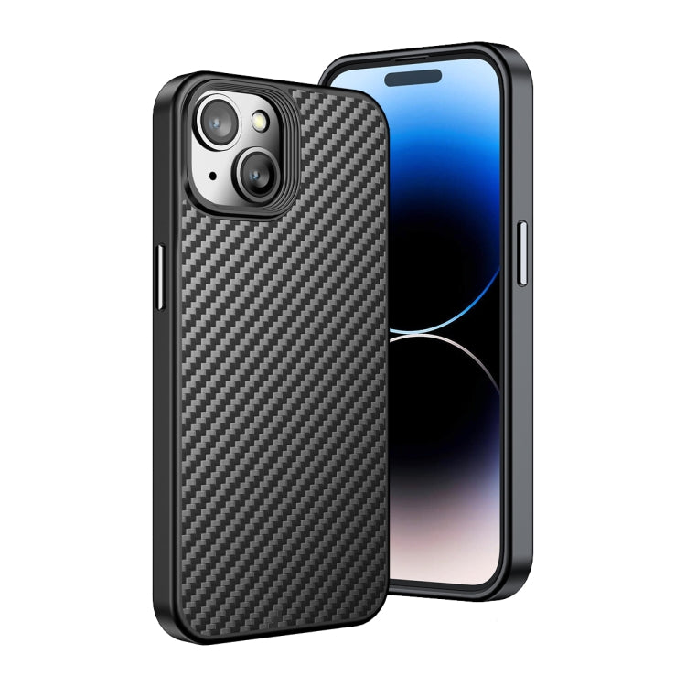 For iPhone 15 Plus wlons Magsafe Carbon Fiber Kevlar TPU Phone Case(Black) - iPhone 15 Plus Cases by wlons | Online Shopping UK | buy2fix