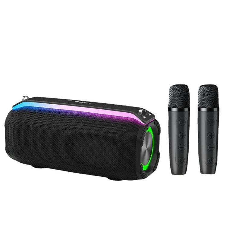 New RiXing NR8809 20W Outdoor Portable TWS Smart Wireless Bluetooth Speaker, Style:Dual Mic(Black) - Desktop Speaker by NewRixing | Online Shopping UK | buy2fix