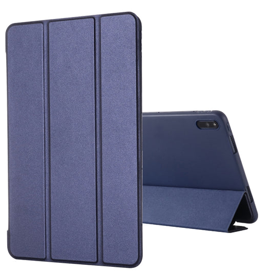 For Huawei Matepad 10.4 GEBEI Shockproof Horizontal Flip Leather Case with Three-folding Holder(Blue) - Huawei by GEBEI | Online Shopping UK | buy2fix