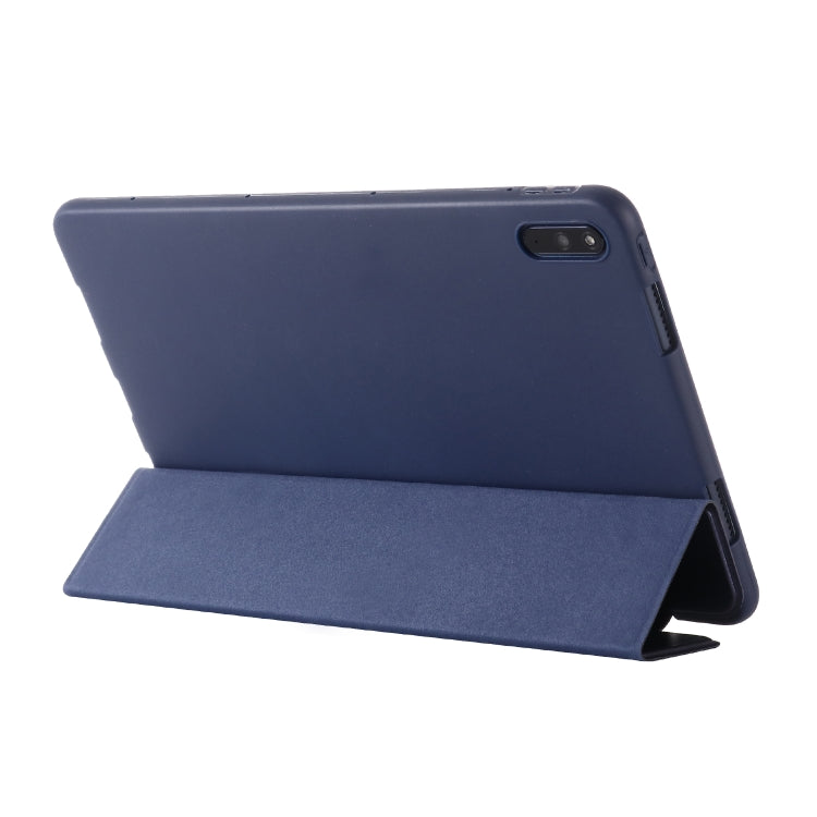 For Huawei Matepad 10.4 GEBEI Shockproof Horizontal Flip Leather Case with Three-folding Holder(Blue) - Huawei by GEBEI | Online Shopping UK | buy2fix