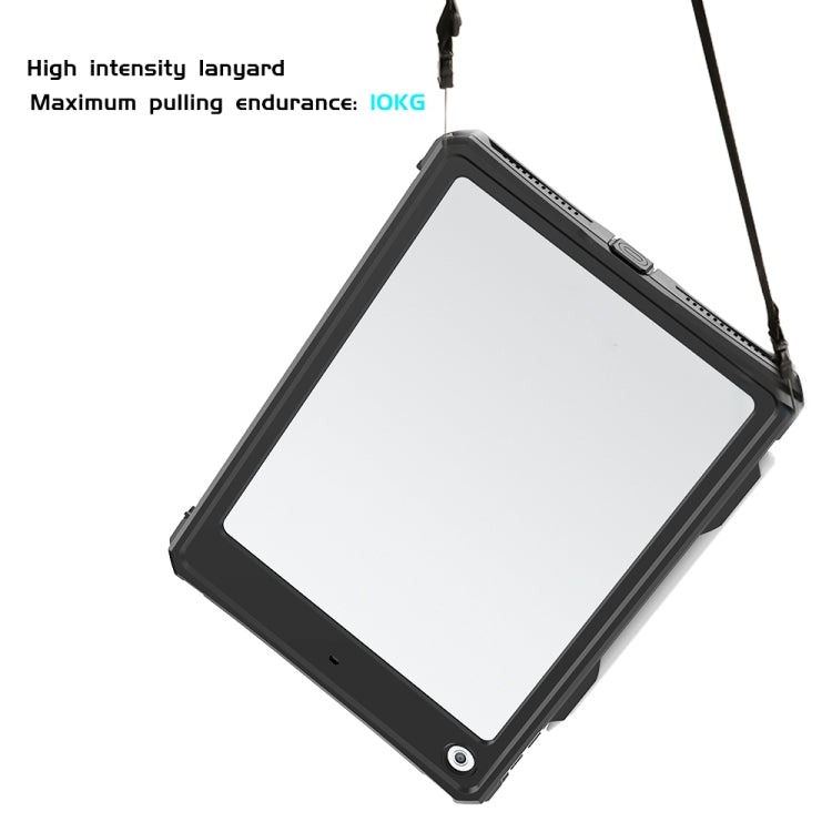 For iPad 10.2 RedPepper Shockproof Waterproof PC + TPU Protective Case with Lanyard & Pen Tray & Holder(Black) - iPad 10.2 Cases by RedPepper | Online Shopping UK | buy2fix