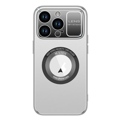 For iPhone 13 Pro Max Large Window MagSafe Skin Feel PC Phone Case(Silver Gray) - iPhone 13 Pro Max Cases by buy2fix | Online Shopping UK | buy2fix