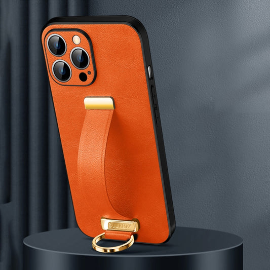 For iPhone 15 Pro Max SULADA Tide Cool Series PC + Leather Texture Skin Feel Phone Case(Orange) - iPhone 15 Pro Max Cases by SULADA | Online Shopping UK | buy2fix