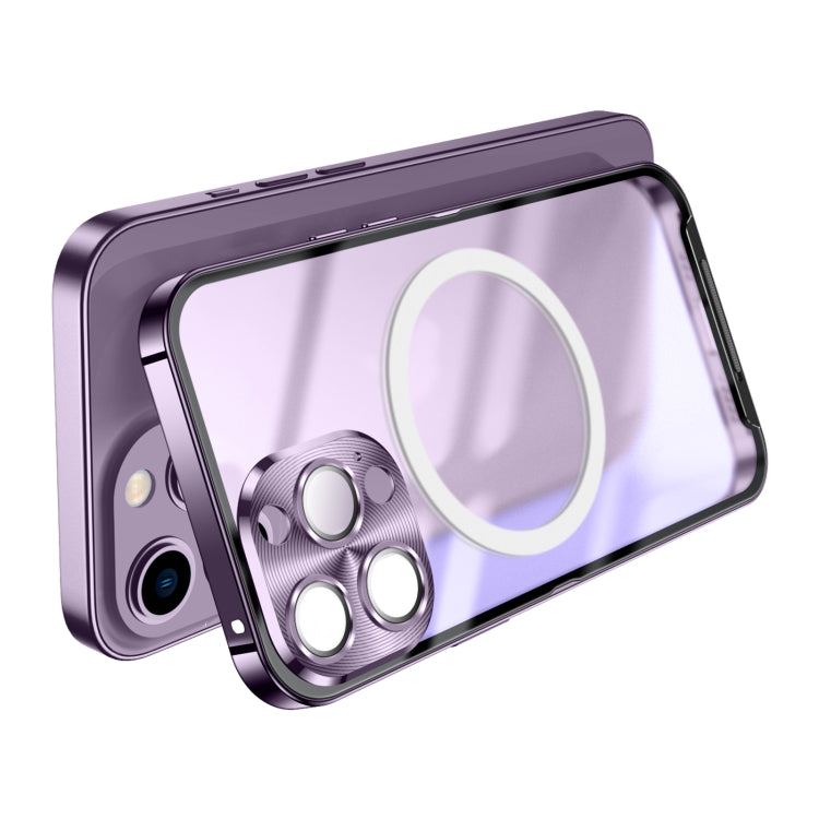 For iPhone 15 Pro Max MagSafe Magnetic Frosted Metal Phone Case(Purple) - iPhone 15 Pro Max Cases by buy2fix | Online Shopping UK | buy2fix